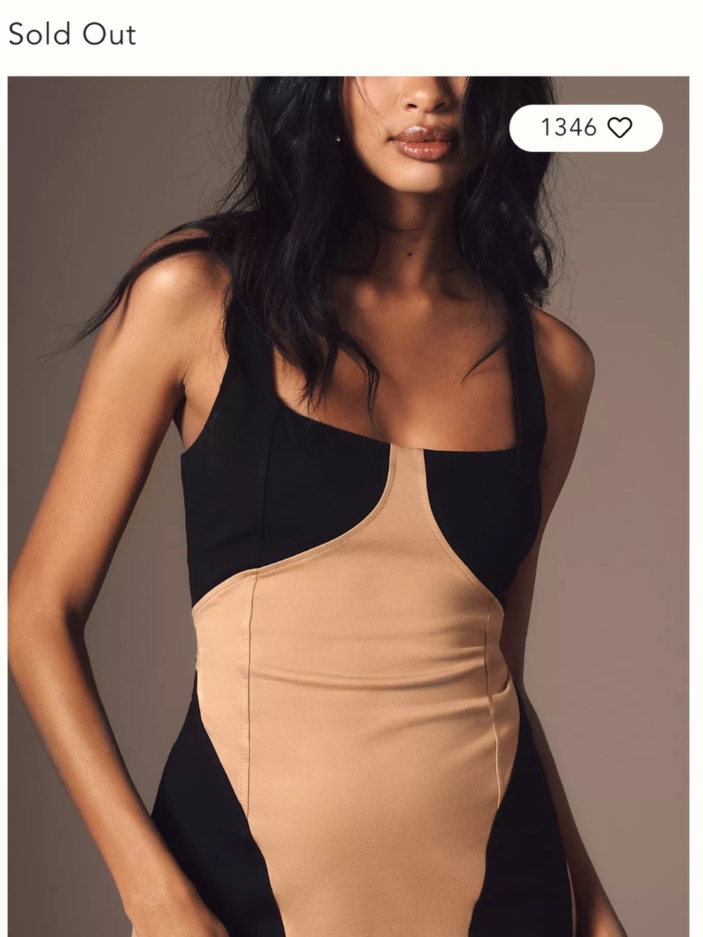 By Anthropologie Sleeveless Square-Neck Colorblock Slim Midi Dress Size Medium - Picture 4 of 10